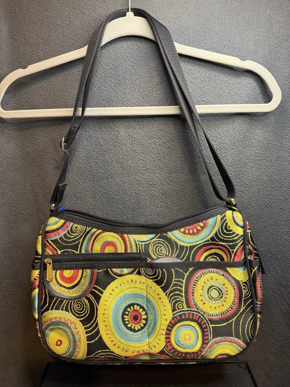 Vibrant Multi-Colored Tapestry Geometric Danny K. Shoulder Bag